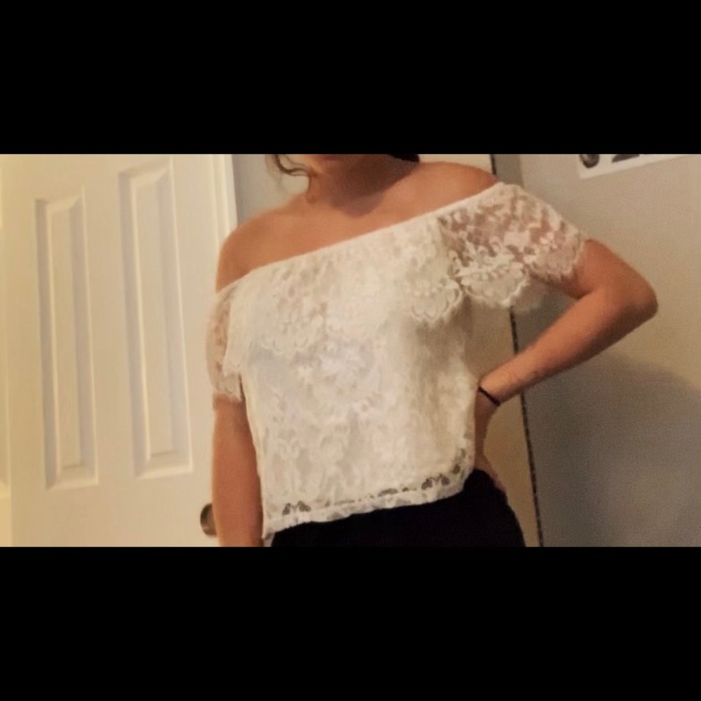 Hollister Off The Shoulder White Blouse